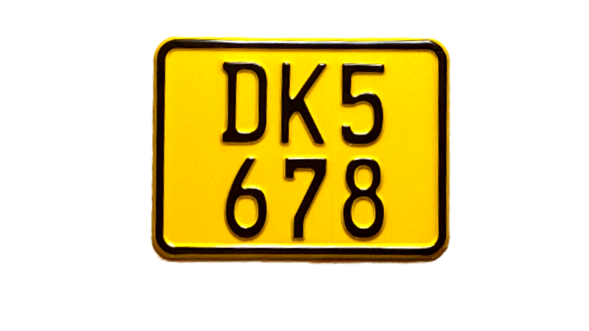 11b. Dansk Knallert nummerplade, gul 150 x 110 mm